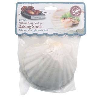 HAROLD IMPORT COMPANY 天然帝王扇貝烘焙貝殼, 4入