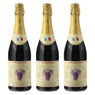 PURPOM 紅葡萄氣泡飲, 3瓶, 750ml