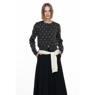 韓國 GENERAL IDEA 女款提花點點針織開衫 WBD4L04555