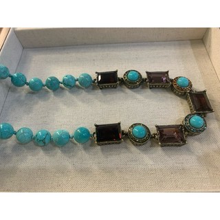 綠松石配飾項鍊C48，復古幾何造型，時尚百搭，展現個人風格