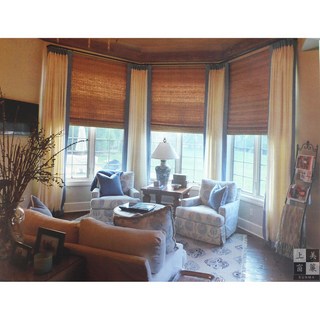 溫馨家窗簾 木織簾百葉窗-台中高級木織簾，木竹材質，客製化尺寸，DIY安裝, 詳見包裝, 棕色