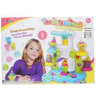 彩泥雪糕機冰淇淋製作機彩泥組，創意DIY黏土工具，ST安全玩具, 多色, 1g, 1個