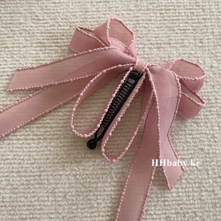 HHBABY KR 純欲絲帶蝴蝶結香蕉夾 小眾高級感低馬尾髮夾