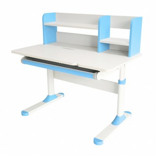 E-home ZUZU祖祖彩邊書架單抽多功能兒童升降成長桌-寬100cm-三色可選, 藍色