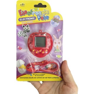 彩色心形圓形電子雞 寵物機 掌上型電玩 168合1種動物替換, 紅色, 1, 詳見包裝