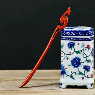 天龍紡 綠檀木烏木髮簪 加長款23cm - 檀木髮簪 黑檀木髮簪