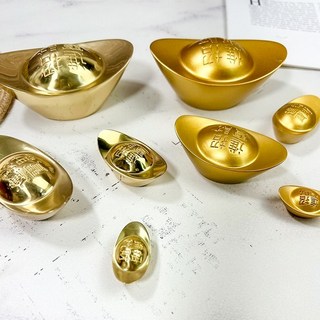 實心元寶 聚寶盆 金元寶 黃金元寶擺飾 大元寶 招財進寶 過年飾品 開幕禮, 磨砂實心,6.2公分, 磨砂實心