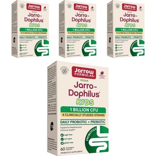 Jarrow FORMULAS 賈羅公式 Jarro Dophilus孩童益生菌益生元口嚼錠 覆盆子口味, 60顆, 4盒