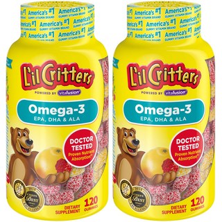 L'il Critters Omega3 DHA覆盆子檸檬軟糖, 120顆, 2罐