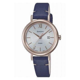 CASIO 卡西歐 SHEEN 太陽能女款皮革手錶 SHS-D300CGL-7BJF