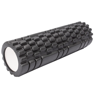 瑜珈按摩滾筒 - 深層肌肉放鬆，運動後舒緩疲勞，輕巧便攜, 經典黑, 1個