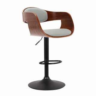 E-home EMSH北歐經典造型吧檯椅-七色可選 可調整高度吧台椅 時尚設計 舒適坐感, 灰色