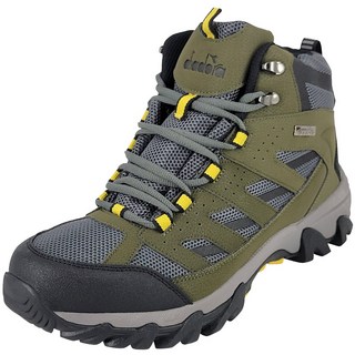 DIADORA迪亞多那 高筒抗水登山鞋 男運動鞋 越野鞋 防水 寬楦 高腳背 寬腳板 反光 吸震 減壓 防滑 綠 卡其