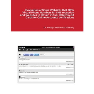 Evaluation of Some Websites that Offer Virtual Phone Numbers for SMS reception and Websites to Obtai... 平裝版, Dr. Hidaya Mahmoud Al-Assou..., 英文