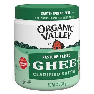 Organic Valley有機草飼無水奶油(澄清奶油)-高發煙點，適合各式料理，無乳糖, 368g, 1個