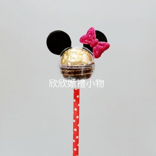 婚禮小物 長版金莎棒, 閃亮粉女款金莎, 1個