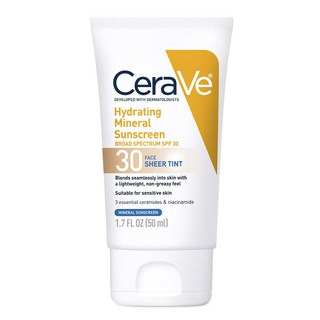 CeraVe 適樂膚 礦物保濕寬頻防曬乳 潤色透亮款 SPF30, 1條, 50ml