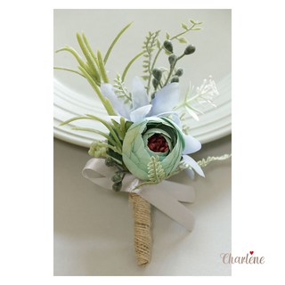 仿真復古花苞婚禮嘉賓胸花, 1個, 多種顏色