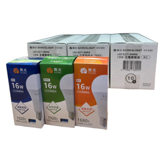 舞光 16W LED全電壓球泡燈泡 E27燈頭 清晰明亮 自然舒適 黃光, 純白色, 1個