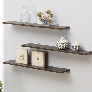 4MERIT 一字型壁掛層架 800, 胡桃木色, 1層