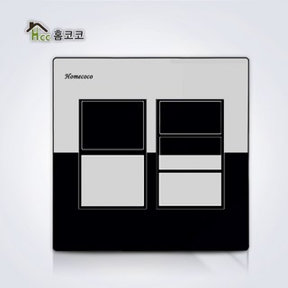 [Home Coco] 雙色銀黑 5開關, 1個