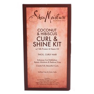 Shea Moisture 코코넛 & 히비스커스 컬 & 샤인 키트 4종 세트, 1개