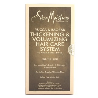 Shea Moisture 유카 & 바오밥 티크닝 & 볼륨마이징 헤어 케어 시스템 4종 세트, 1개