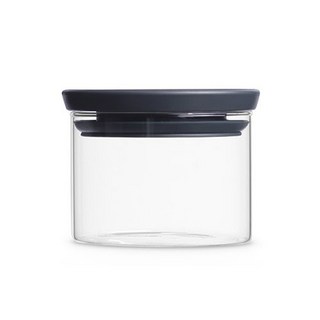 brabantia 圓形玻璃保鮮盒 8.5*10.5cm 深灰色, 300ml, 1個