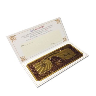 黃金紙鈔 VIP 首款 100萬美元 1組, 5個, 金色