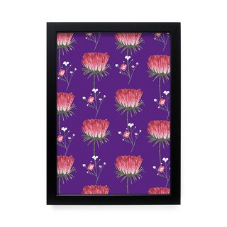 all new frame 花圖案附框掛畫, 中密度纖維板黑色