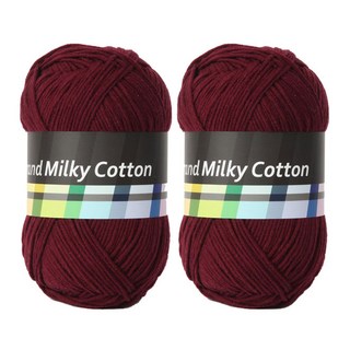 brandyarn Milky Cotton 編織線, 65勃根地紅, 2個