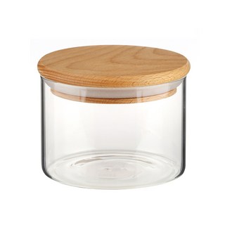 Samho Glass 耐熱木蓋玻璃收納罐, 350ml, 1個