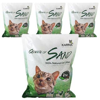 퀸오브샌드 응고형 고양이 두부 모래 녹차, 7L, 4개