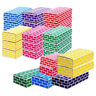 아하토이 종이벽돌블럭 중형, 혼합색상, 25개, 1개