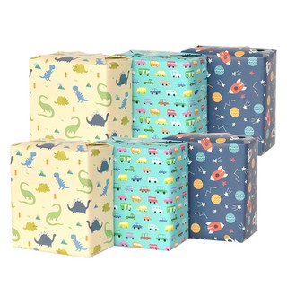 Walgadaks 包裝紙 Boy 6入組, 恐龍 + 汽車 + 太空, 1個