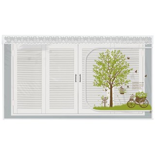 dashop EVA窗戶型拉鍊式防風擋風板 綠色香氣, 1個