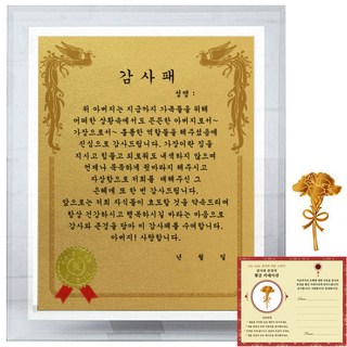 Lucky Symbol 水晶感謝獎牌 8G 父親感謝獎牌 + 24K黃金康乃馨防電磁波貼紙, 單一商品