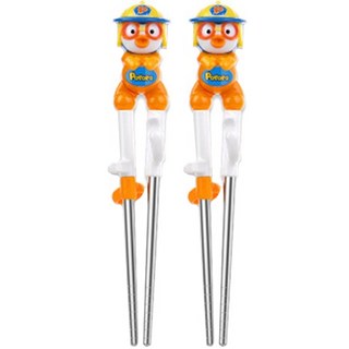 에디슨 뽀로로 스텐 교정젓가락 2단계 오른손용, 오렌지(소방관), 2개