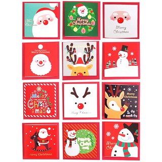 투영디자인 X-mas 카드 12종 + 봉투 12p 세트, 혼합 색상, 1세트