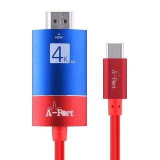 A-Port Technology Type-C 智慧型手機 MHL鏡像 HDMI連接線 紅色, Active C