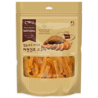 앱솔루트바이트 반려동물 자연건조 간식, 고구마, 1kg, 1개