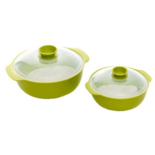 스마트 전자렌지 찜기 대형 + 소형 세트, 그린, 1세트