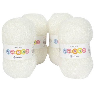 연일섬유 웰빙수세미 실, 01번 백색, 4개