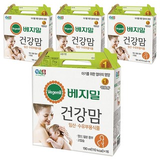 베지밀 건강맘 두유, 190ml, 64개