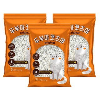 두부야캣츠야 응고형 고양이 모래 오리지널, 7L, 3개