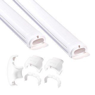 디클루 케이블데코 플러스 전선몰딩 세트 더블사이즈 2m, 흰색 + 흰색, 1개