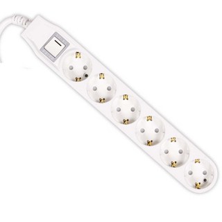 Subony 6孔開關式插座延長線, 5m, 混色, 1個