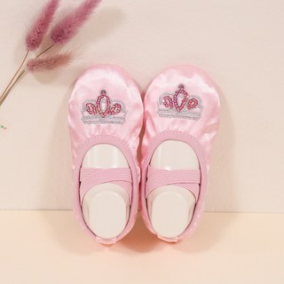 DRESSHOUSE 女童皇冠刺繡緞面芭蕾舞鞋