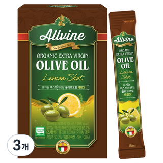 Allvine 橄欖油檸檬汁 OLE-SHOT 15ml 14包, 3個, 210ml
