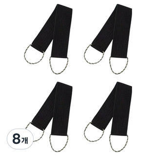 THE ZAKKA 雙面身體去角質搓背沐浴長巾 80 x 9.8 cm, 黑色, 8個, 1入